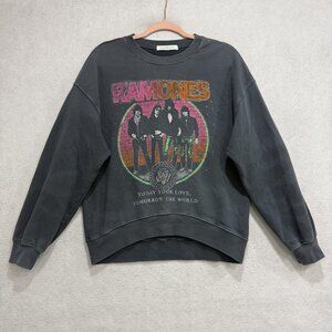 Ramones Sweatshirt Womens XS Black Daydreamer Crewneck Pullover Graphic Made USA